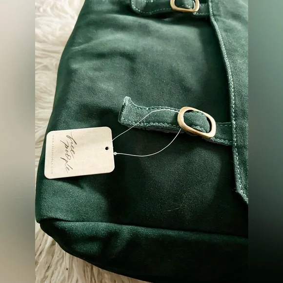 FREE PEOPLE Zahara Suede Messenger Bag / Enchanted Forest - Picture 14 of 16